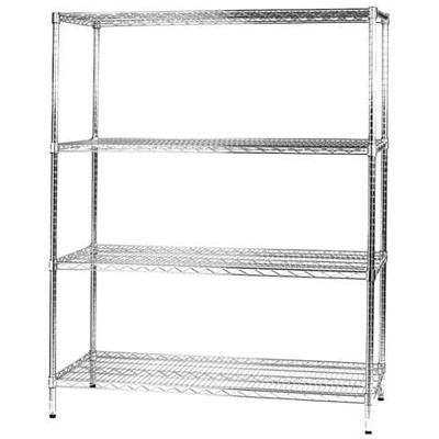 Scaffale In Metallo Cromato 4 Ripiani 60x121x160cm Archimede 4x601216