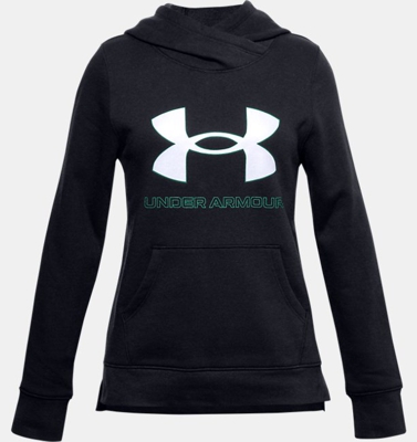 Felpa con cappuccio UA Rival Fleece Logo da ragazza