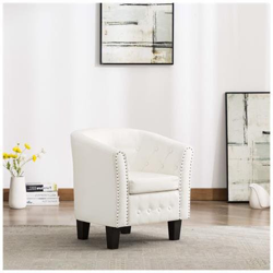 Poltrona A Pozzetto Bianca In Similpelle en oferta