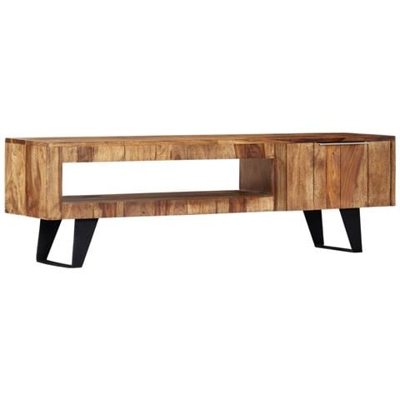 Mobile Porta Tv 140x30x40cm In Legno Massello Di Sheesham