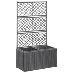 Letto Rialzato A Traliccio 2 Vasi 58x30x107 Cm Polyrattan Nero precio