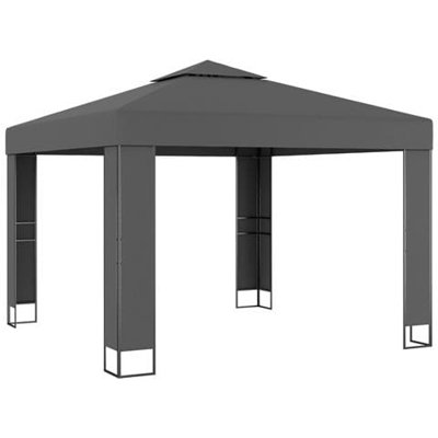 Gazebo Con Tetto Doppio 3x3 M Antracite