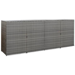 Copribidone Quadruplo Spazzatura Antracite 305x78x120 Cm Rattan en oferta