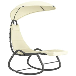 Dondolo Da Giardino Crema 160x80x195 Cm In Tessuto en oferta