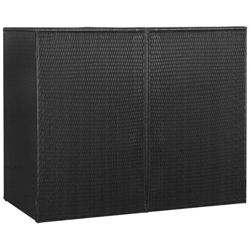 Copribidone Doppio Per Spazzatura Nero 153x78x120 Cm Polyrattan precio