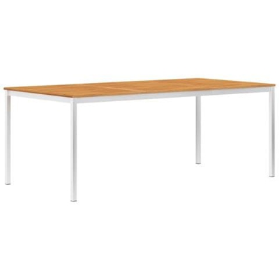 Tavolo Da Pranzo Giardino 200x100x75 Cm Acacia E Acciaio Inox