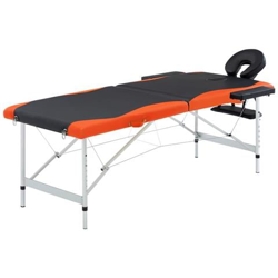 Lettino Da Massaggio A 2 Sezioni In Alluminio Nero E Arancio en oferta
