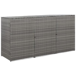 Copribidone Triplo Spazzatura Antracite 229x78x120cm Polyrattan en oferta