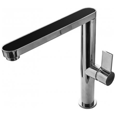 Miscelatore Monocomando con canna girevole cromata Materia 21x26 cm Keratek Plus Nero Assoluto 86