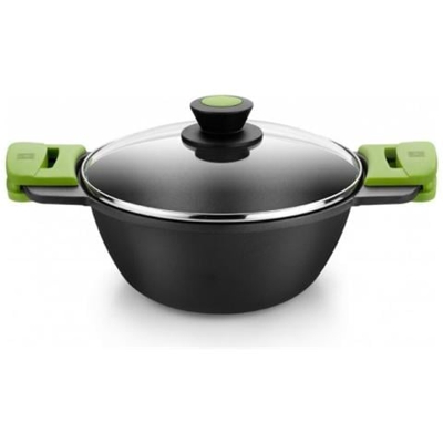 Casseruola Conica 28 Cm In Alluminio Antiaderente Con Coperchio E Presine Prior Bra