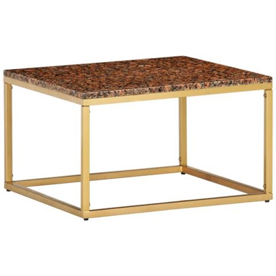 Tavolino Da Caffè Rosso 60x60x35 Cm Pietra Vera Testura Marmo