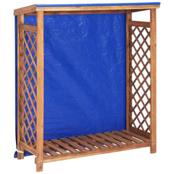 Rimessa Per Legna Da Ardere 105x38x118cm Massello Di Acacia características