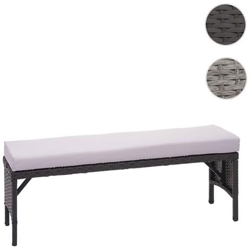 Panca Panchina Hwc-g16 Polyrattan 112cm Nero Cuscino Grigio Chiaro en oferta