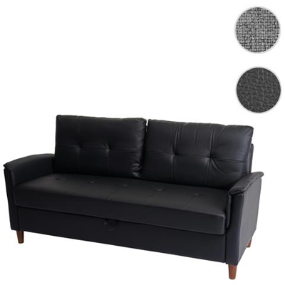 Divano A 3 Posti Relax Tv Con Vano Contenitore Hwc-h23 Ecopelle Nero