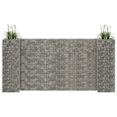 Gabbione Fioriera Ad ''''h'''' In Filo Di Acciaio 260x40x120 Cm