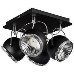 Lampada A Soffitto Claudia, Plafoniera, Con 4 Punti Luce, Nero In Metallo, 26 X 26 X 20 Cm, 4xgu10 Led 5 W en oferta