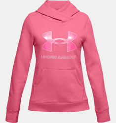 Felpa con cappuccio UA Rival Fleece Logo da ragazza en oferta