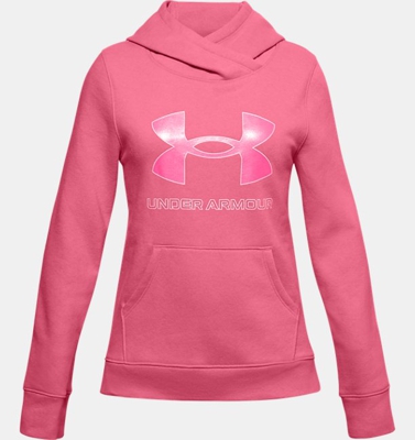 Felpa con cappuccio UA Rival Fleece Logo da ragazza
