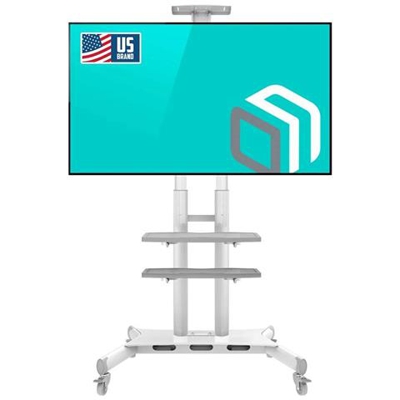 Supporto Tv Da Pavimento Per Schermi 55 - 80 Pollici Lcd Led Qled - Carrello Porta Tv Universale Vesa Max. 800x500 Mm Ts18-81