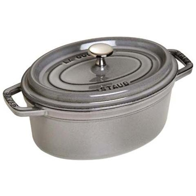 Cocotte 2 Maniglie Ovale con Coperchio 15 cm Grigio