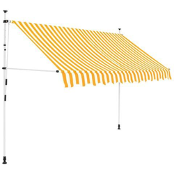 Tenda Da Sole Retrattile Manuale 250cm Strisce Gialle E Bianche precio