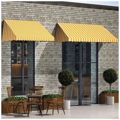 Tenda Da Sole Per Bistrò 400x120 Cm Arancione E Bianca