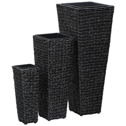 Fioriere Da Giardino 3 Pz In Giacinto Intrecciato Nero características
