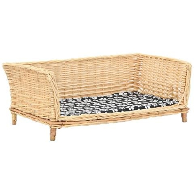 Cesta Per Cani Con Cuscino 90x54x35 Cm Salice Naturale