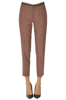 Hound's-tooth print trousers