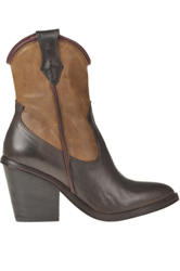 Leather texan ankle-boots en oferta