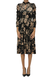 Flower print velvet dress precio