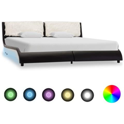 Giroletto Con Led Nero E Bianco In Similpelle 180x200 Cm en oferta