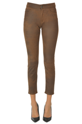 Suede effect skinny trousers precio