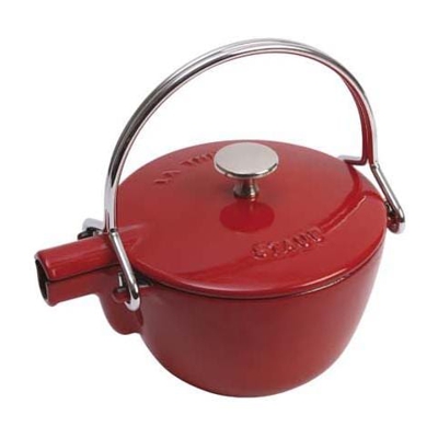Teiera Bollitore Rotonda Ghisa Diametro 16.5 cm Capacità 1.15 lt Colore Rosso Ciliegia