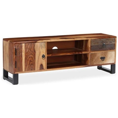 Mobile Porta Tv In Legno Di Sheesham 120x30x40 Cm