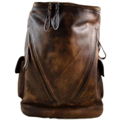 Zaino Pelle Vitello Vintage Testa Moro Uomo Donna Borsa Palestra en oferta
