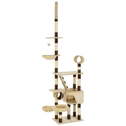 Albero Per Gatti Con Tiragraffi Sisal 240-280cm Beige E Marrone precio