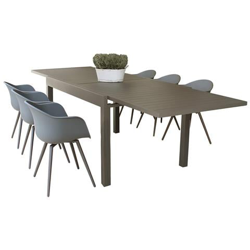 Jerri - Set Tavolo In Alluminio Cm 135/270 X 90 X 75 H Con 6 Sedute características