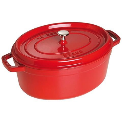 Cocotte in Ghisa con Coperchio Diametro 31 cm Capacità 5.5 lt Colore Rosso Ciliegia - Linea La Cocotte