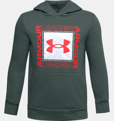 Felpa con cappuccio UA Rival Fleece Box Logo da ragazzo