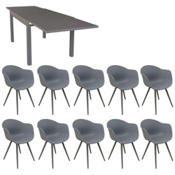Jerri - Set Tavolo In Alluminio 28,5 Con 10 Sedute en oferta