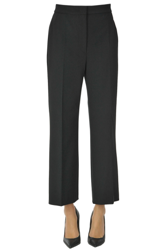 Cropped wool-blend trousers precio