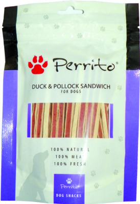 Perrito Sandwich Cane 100 gr: Sandwich di Anatra e Baccalà