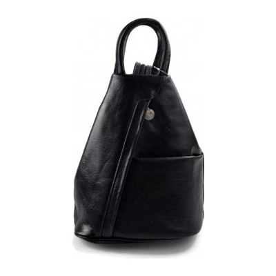 Pelle Zaino signore Mens borsa da viaggio Weekender Sport Bag nero