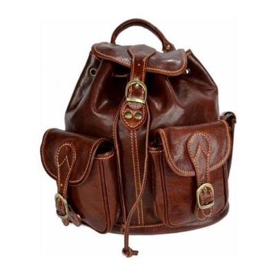 Zaino in pelle marrone zaino corsa del cuoio genuino Borsa Weekender Sport