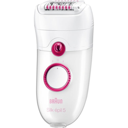 Silk-épil 5 5185 Young Beauty Rosa, Bianco 40 pinzette, Epilatore precio