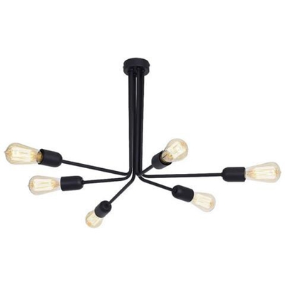Lampada A Sospensione Scorpius Black, Lampadario, Da Soffitto, Nero In Metallo, 65 X 65 X 40 Cm, 6 X E27, 60w