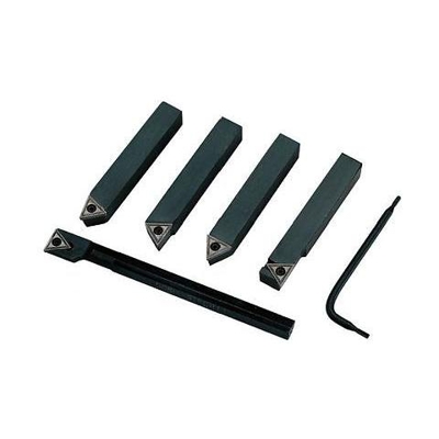 Set Serie Kit 5 Utensili Per Tornio Da 10 Mm Ad Inserto Fervi B007/10