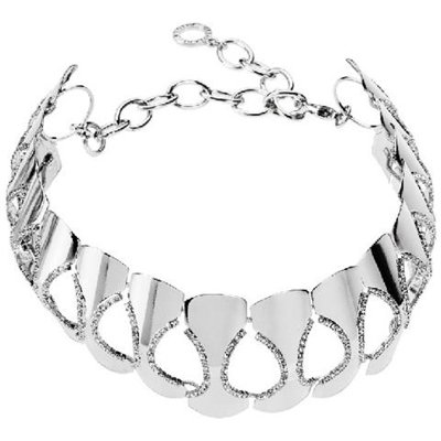 Collana Fantasia - Ciondolo, Pendente - Da Donna - Argento In Zinco, Ottone, Rodio, Strass, 32,3 X 4 Cm