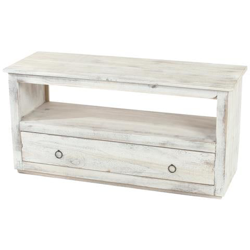 Serie Vintage Mobile Porta Tv Con Cassetto Ripiano Legno Di Paulonia 39x110x54cm Bianco características